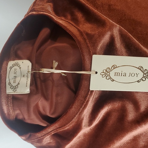 🍎2 Items/$12 Joyfolie Bridget flutter sleeve velvet top in Mahogany size Medium - Picture 8 of 10